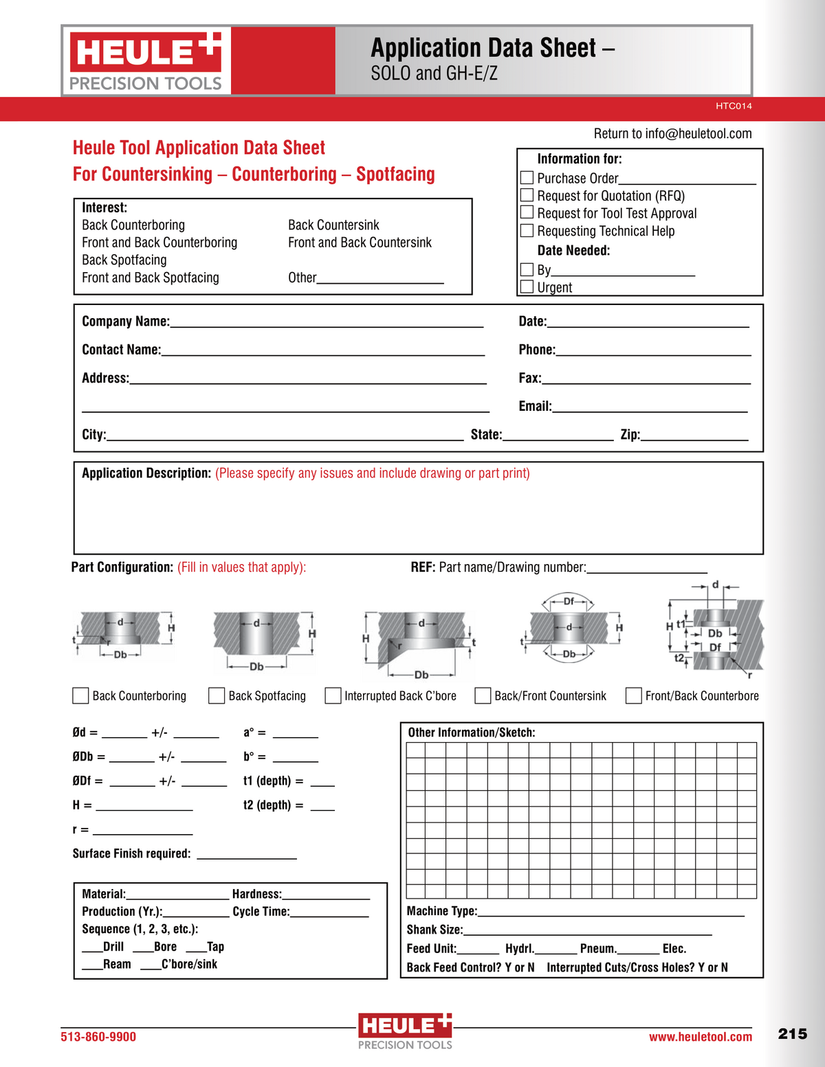 Countersinking Application Data Sheet PDF Preview